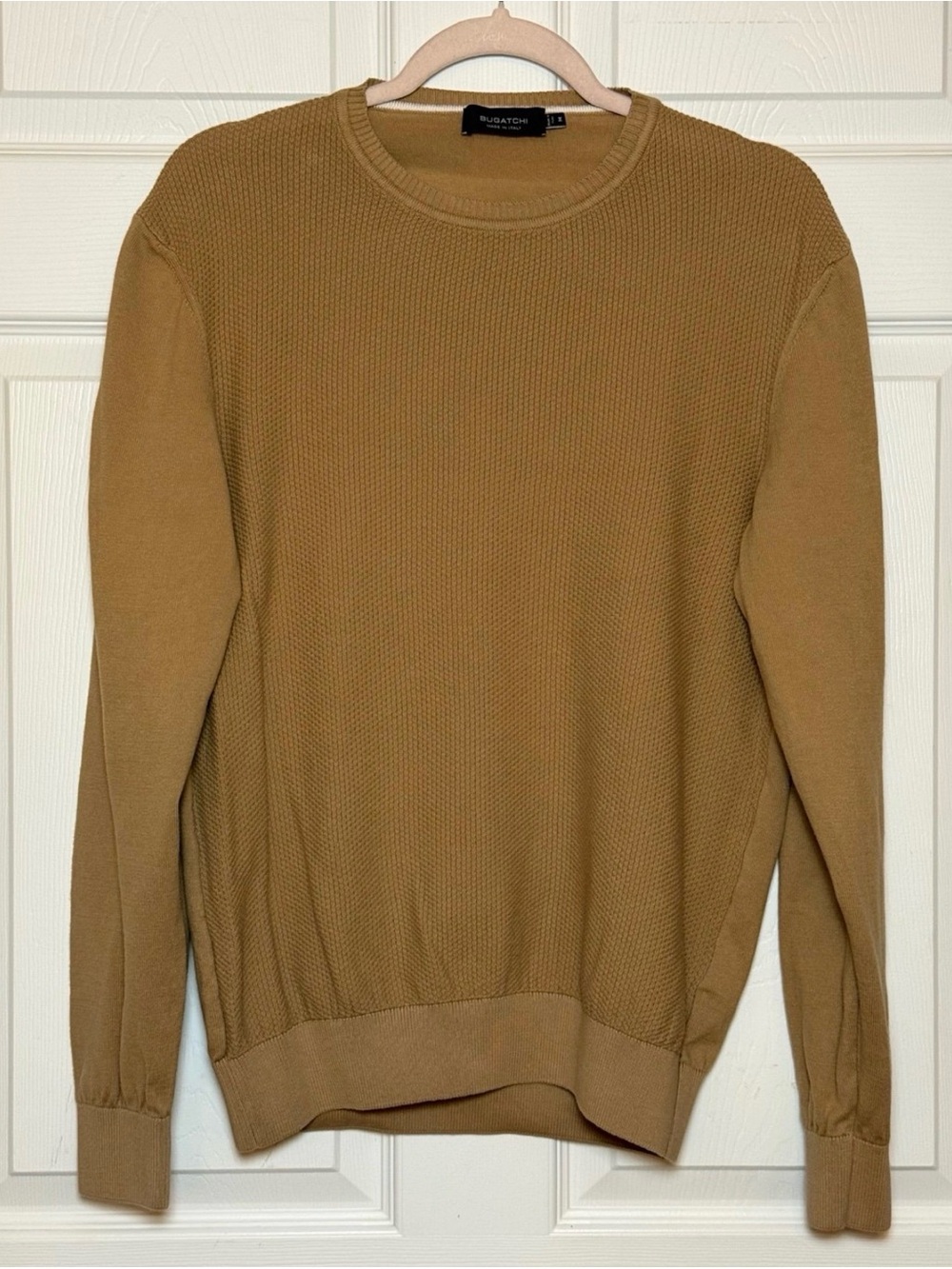 Bugatchi Men’s Crewneck Sweater in Caramel